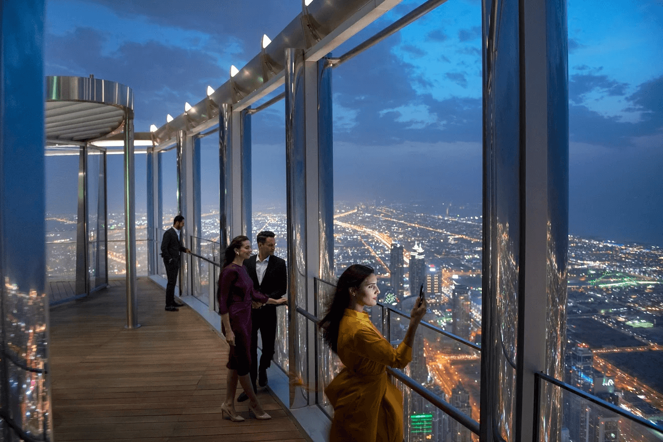 View of the evening city of Dubai