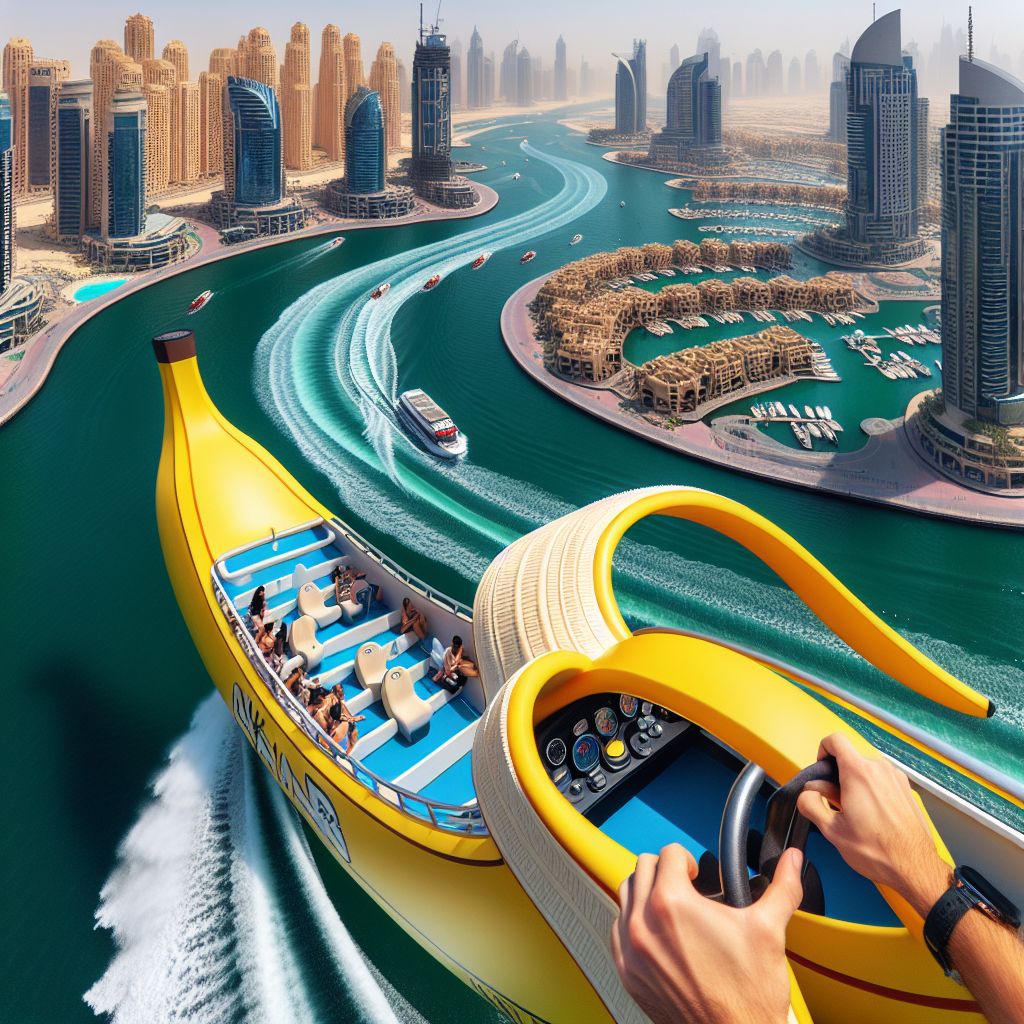 Banana boat trip in Dubai: panoramic views and spectacular moments.